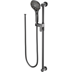 Moen Brushed Nickel 5-Function Massaging Handshower with Toggle Pause, Includes 30-Inch Slide Bar and 69-Inch Hose, 3671EPBN(Matte Black)