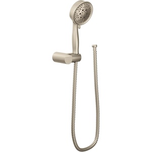 Moen Brushed Nickel Four Function Eco-Performance Handheld Shower with Wall Bracket and 69-Inch Hose, 3636EPBN(Brushed Nickel)