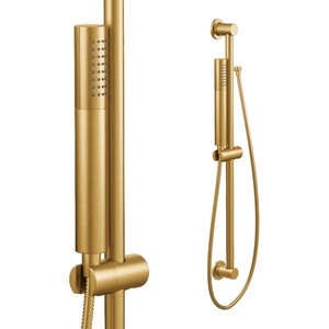 Moen Brushed Nickel Modern Eco-Performance Handshower Handheld Shower with 30-Inch Slide Bar and 69-Inch Metal Hose, 3887EPBN(Brushed Gold)