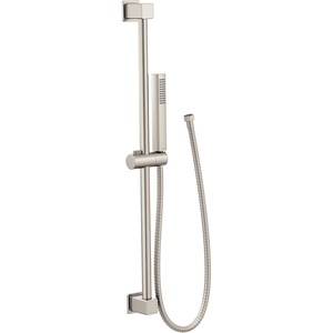 Moen Brushed Nickel One-Function Eco-Performance Modern Handshower with 30-Inch Slide Bar and 69-Inch Hose, 3988EPBN(Spot Resist Brushed Nickel)