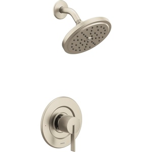 Moen Cia Eco-Performance Rain Shower Faucet Trim Kit with Wide Showerhead and Handle, Posi-Temp Valve Required, T2262EPBG(Brushed Nickel)