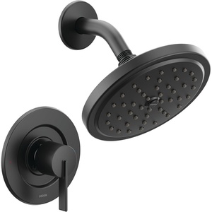 Moen Cia Eco-Performance Rain Shower Faucet Trim Kit with Wide Showerhead and Handle, Posi-Temp Valve Required, T2262EPBG(Matte Black)