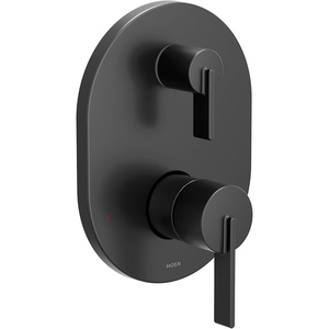 Moen Cia Matte Black M-CORE 3-Series 2-Handle Shower Trim with Integrated Transfer Valve, Valve Required, UT3331BL(Matte Black)