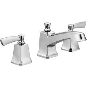 Moen Conway Spot Resist Brushed Nickel Two Handle Widespread Bathroom Sink Faucet with Valve Included, 84926SRN(Chrome)