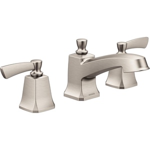 Moen Conway Spot Resist Brushed Nickel Two Handle Widespread Bathroom Sink Faucet with Valve Included, 84926SRN(Spot Resist Stainless)