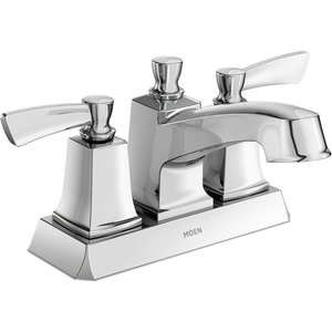 Moen Conway Two-Handle Centerset Bathroom Faucet with Drain Assembly, Chrome, WS84922(Chrome)