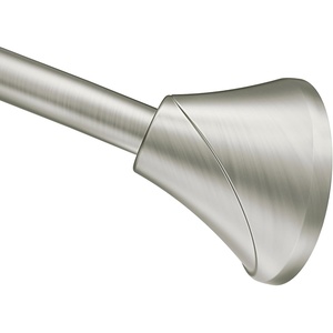 Moen Curved Tension Shower Curtain Rod 57–60 in., CSR2172BN | Curved rod design, Tension mount installation, Adjustable 57″–60″, Brushed nickel finish, No drilling required(Brushed Nickel)