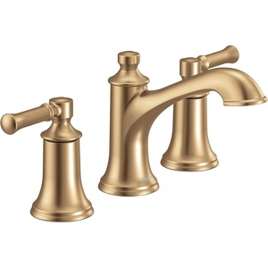 Moen Dartmoor Brushed Nickel Two-Handle High Arc Widespread Bathroom Sink Faucet for 3-Hole Setups with Valve Included, TV6805BN(Bronzed Gold)