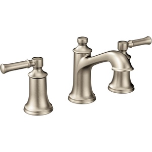 Moen Dartmoor Brushed Nickel Two-Handle High Arc Widespread Bathroom Sink Faucet for 3-Hole Setups with Valve Included, TV6805BN(Brushed Nickel)