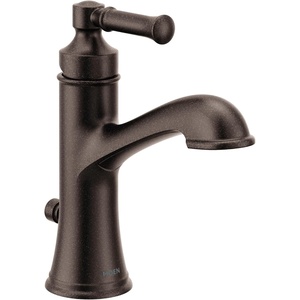 Moen Dartmoor Chrome Single Handle Bathroom Sink Faucet with Optional Deckplate, 6803(Oil Rubbed Bronze)