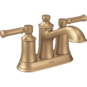 Moen Dartmoor Matte Black Traditional Two Handle Centerset Bathroom Sink Faucet, 6802BL(Bronzed Gold)