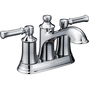 Moen Dartmoor Matte Black Traditional Two Handle Centerset Bathroom Sink Faucet, 6802BL(Chrome)