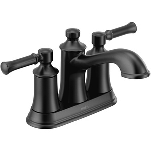 Moen Dartmoor Matte Black Traditional Two Handle Centerset Bathroom Sink Faucet, 6802BL(Matte Black)