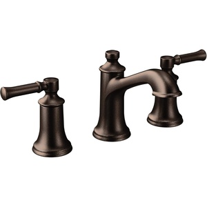 Moen Dartmoor Oil Rubbed Bronze Two-Handle Widespread Bathroom Faucet, Traditional Bathroom Sink Faucet, Valve Required, T6805ORB