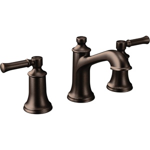 Moen Dartmoor Oil-Rubbed Bronze Two-Handle High Arc Widespread Bathroom Sink Faucet for 3-Hole Setups with Valve Included, TV6805ORB(Oil Rubbed Bronze)