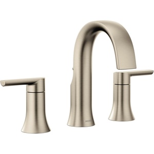 Moen Doux Brushed Nickel Two-Handle Adjustable Widespread Contemporary Bathroom Faucet Trim Kit, Valve Required, TS6925BN(Brushed Nickel)