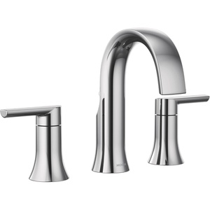 Moen Doux Chrome Two-Handle 8-Inch Widespread Lever Handle Bathroom Faucet Trim Kit, Valve Required, TS6925