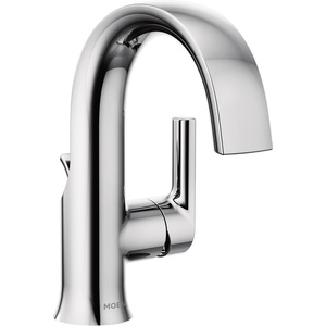 Moen Doux Matte Black Contemporary One-Handle High Arc Laminar Stream Bathroom Faucet, S6910BL(Chrome)
