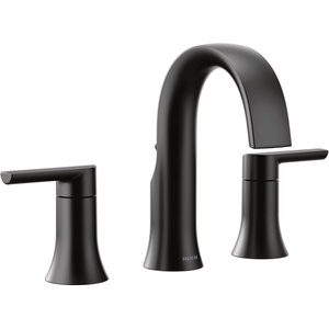 Moen Doux TS6925BL Two-Handle Widespread Bathroom Faucet Trim Kit, Matte Black, 8-Inch Adjustable 3-Hole Installation, Valve Required((Pack of 1))