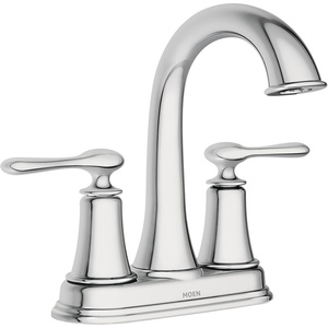 Moen Ellicott Chrome Two-Handle Centerset Bathroom Faucet with Drain Assembly, 84092(Chrome)