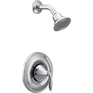 Moen Eva Brushed Nickel One-Handle Posi-Temp Shower Trim Kit Featuring Shower Head and Shower Lever Handle, Valve Required, T2132BN(Chrome)
