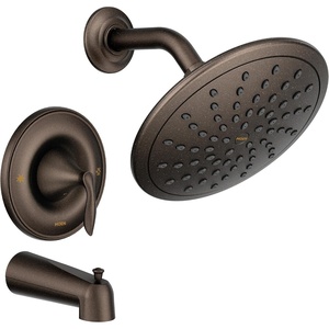 Moen Eva Oil Rubbed Bronze Tub and Shower Faucet Trim with Eco-Performance Rainshower, Valve Required, T2233EPORB