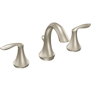 Moen Eva Oil-Rubbed Bronze Two-Handle High Arc Widespread Bathroom Sink Faucet for 3-Hole Setups with Valve Included, TV6420ORB(Brushed Nickel)