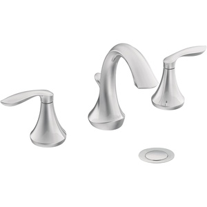 Moen Eva Oil-Rubbed Bronze Two-Handle High Arc Widespread Bathroom Sink Faucet for 3-Hole Setups with Valve Included, TV6420ORB(Chrome)