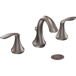 Moen Eva Oil-Rubbed Bronze Two-Handle High Arc Widespread Bathroom Sink Faucet for 3-Hole Setups with Valve Included, TV6420ORB(Oil Rubbed Bronze)