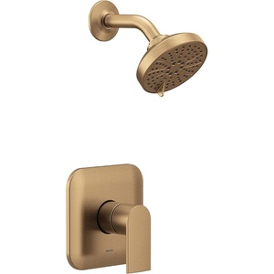 Moen Genta LX M-CORE 2-Series Shower Trim Kit with Showerhead and Lever Handle, Valve Required, Matte Black, UT2472EPBL(Bronzed Gold)