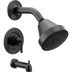 Moen Gibson Pressure Balancing Eco-Performance Showerhead, Shower Handle, and Tub Spout, Posi-Temp Valve Required, Matte Black, T2903EPBL(Matte Black)
