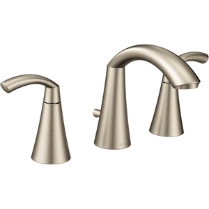 Moen Glyde Brushed Nickel Two-Handle 8-Inch Widespread High Arc Modern Bathroom Sink Faucet, Valve Required, T6173BN(Brushed Nickel)