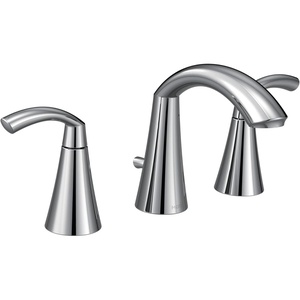 Moen Glyde Brushed Nickel Two-Handle 8-Inch Widespread High Arc Modern Bathroom Sink Faucet, Valve Required, T6173BN(Chrome)