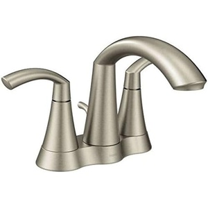Moen Glyde Brushed Nickel Two-Handle High Arc Centerset Bathroom Faucet, 6172BN(Brushed Nickel)