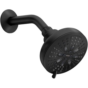 Moen Hydro Energetix Matte Black High Pressure Shower Head with Handheld Sprayer Featuring 8 Spray Settings, 200W0BL