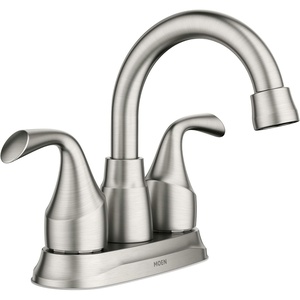 Moen Idora Chrome Two-Handle Centerset Bathroom Sink Faucet with Drain Assembly, 84115(Brushed Nickel)