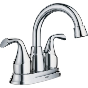 Moen Idora Chrome Two-Handle Centerset Bathroom Sink Faucet with Drain Assembly, 84115(Chrome)