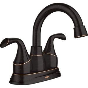 Moen Idora Mediterranean Bronze Two-Handle Centerset Bathroom Sink Faucet with Drain Assembly, 84115BRB