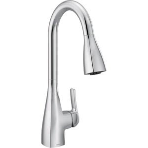 Moen Kiran Bronzed Gold One-Handle High Arc Pulldown Kitchen Faucet with Power Clean, 87599BZG(Chrome)
