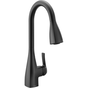 Moen Kiran Bronzed Gold One-Handle High Arc Pulldown Kitchen Faucet with Power Clean, 87599BZG(Matte Black)