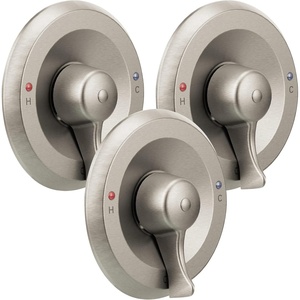 Moen M-Dura Posi-Temp Shower Trim Kit, Commercial 7-Inch Classic Shower Valve Control Trim Kit, Valve Required (Sold Separately), Brushed Nickel, T8370CBN(7-Inch Shower Trim Kit (Pack of 3))