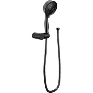 Moen Matte Black Four Function Eco-Performance Handheld Shower with Wall Bracket and 69-Inch Hose, 3636EPBL