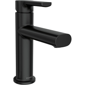 Moen Meena Bronzed Gold One-Handle Single Hole Modern Bathroom Sink Faucet with Optional Deckplate and Drain Assembly, 84794BZG(Matte Black)