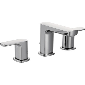 Moen Rizon Matte Black Two-Handle Widespread Bathroom Faucet, Valve Required, T6920BL(Chrome)