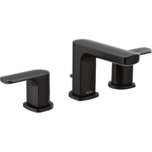 Moen Rizon Matte Black Two-Handle Widespread Bathroom Faucet, Valve Required, T6920BL(Matte Black)