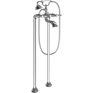 Moen S22110 Weymouth Two Handle Tub Filler with Lever-Handles and Handshower, Chrome