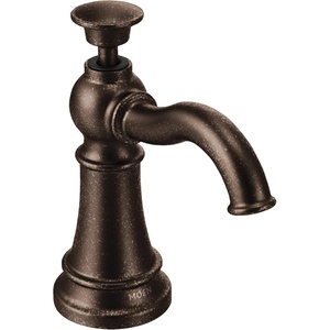 Moen S3945SRS Traditional Deck Mounted Kitchen Soap Dispenser with Above the Sink Refillable Bottle, Spot Resist Stainless(Oil Rubbed Bronze)