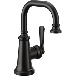 Moen S44101BL Colinet One-Handle Single Hole Traditional Bathroom Sink Faucet, Matte Black