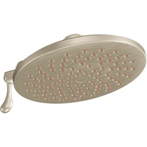 Moen S6320EPBN Velocity Eco-Performance Two-Function Rain Shower Shower Head with Immersion Technology, 8-Inch, Brushed Nickel(Brushed Nickel)