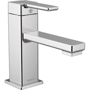 Moen S6710 90 Degree One-Handle Single Hole Modern Bathroom Sink Faucet, Chrome